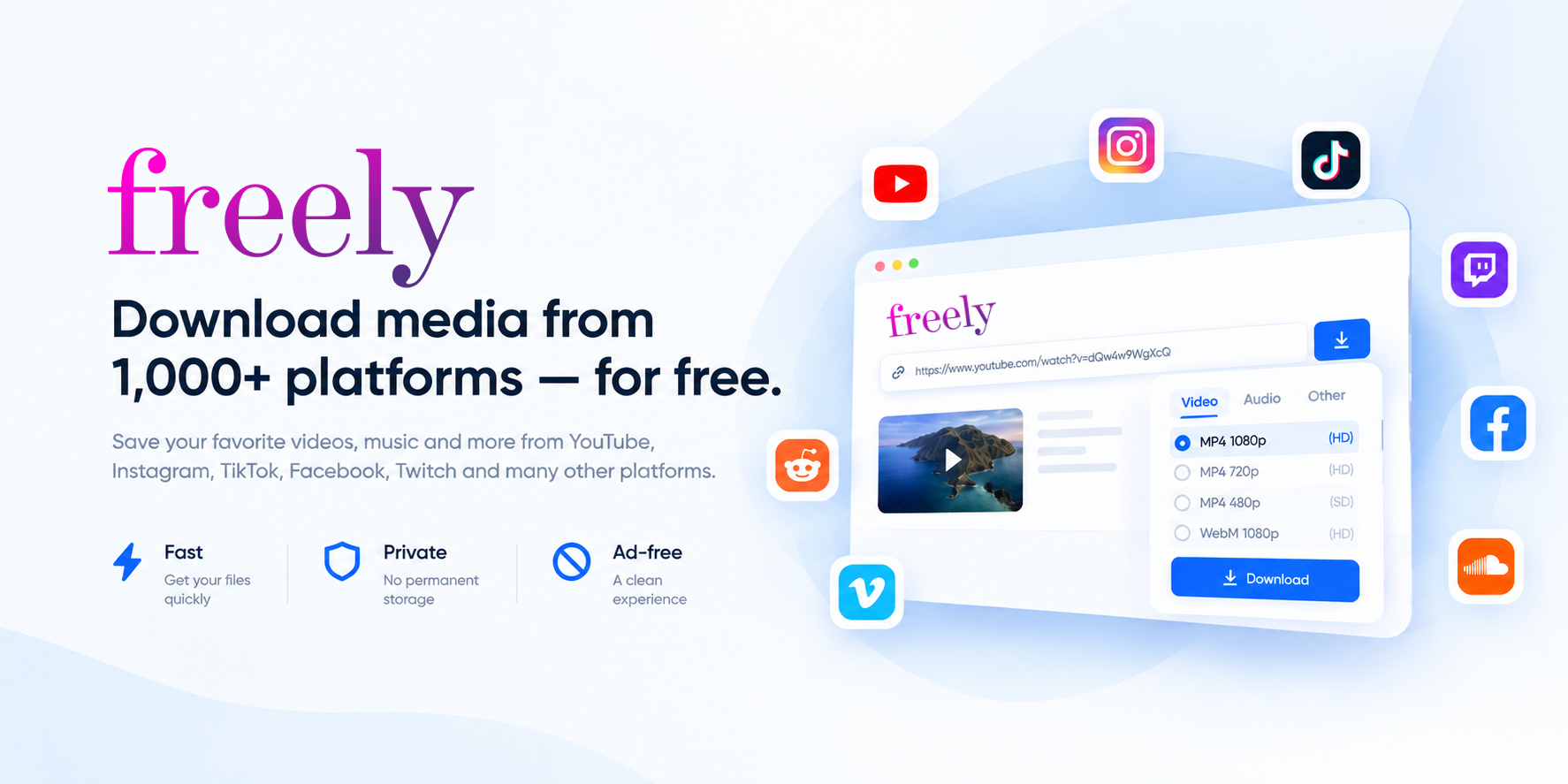 Freely | Sosyal Medya Video İndirici